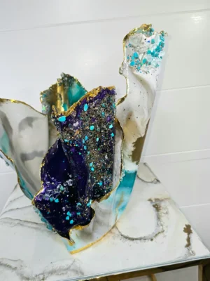 Giant Magazine Holder in teal and purple