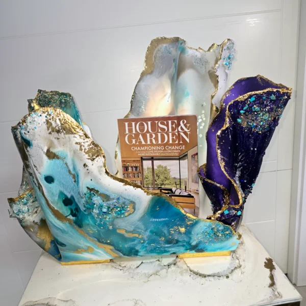 Giant Magazine Holder in teal and purple