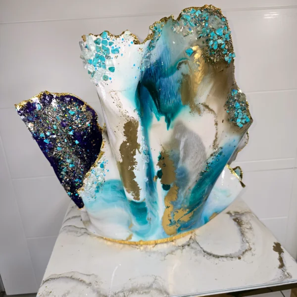 Giant Magazine Holder in teal and purple