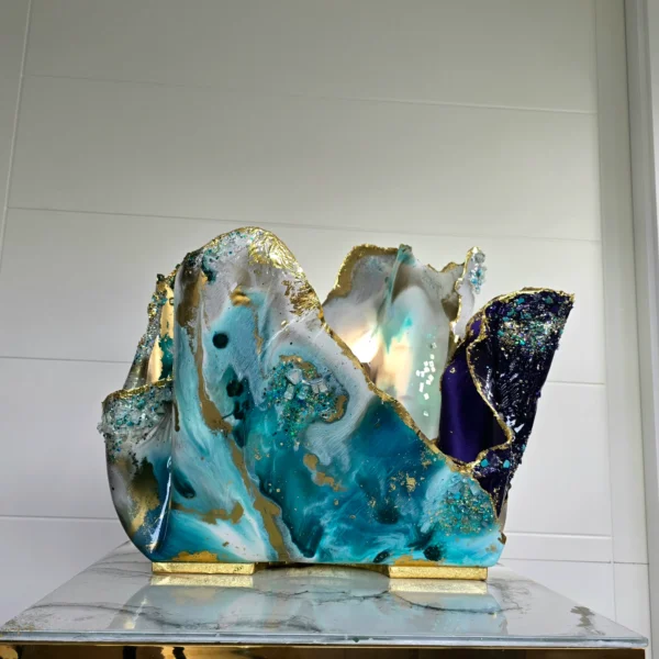 Giant Magazine Holder in teal and purple