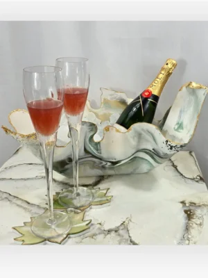 20. OBLONG WHITE GREEN GOLD BUTTERFLY LADYBIRD FRUITCANDLE HOLDER (1)