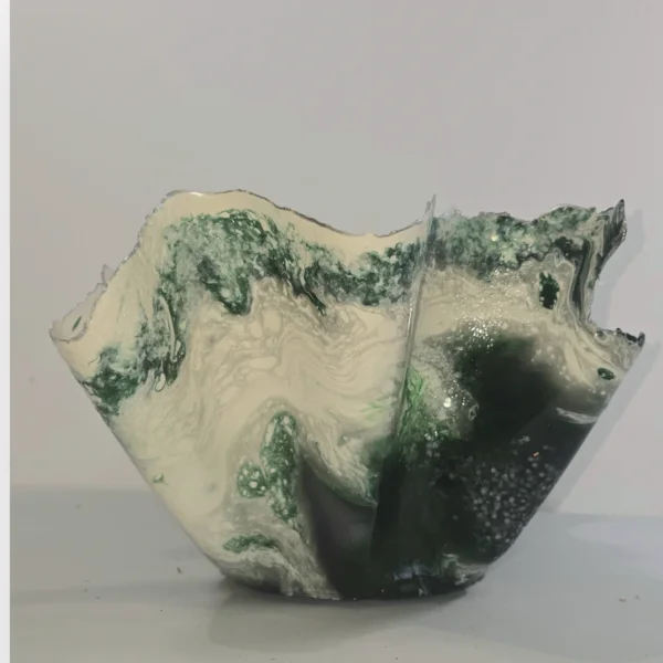 Teardrop shaped Green White Plant Holder - Image 4