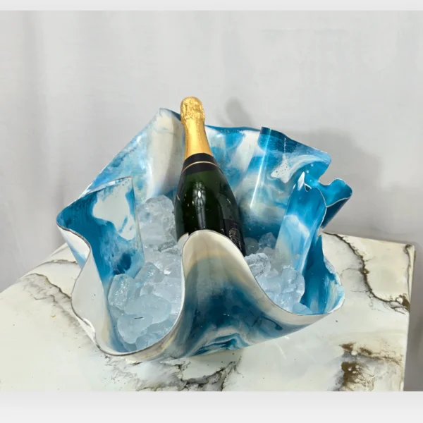 Blue White Ice Bucket & 2 matching snack bowls - Image 3