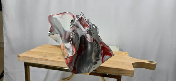 Long Red Silver sideboard bowl - Image 6