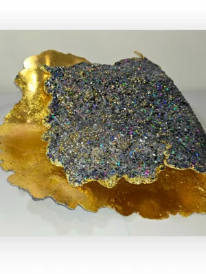 36. GIANT BLACK TOPPED GEMMED WITH GOLD FOIL INTERIOR (5)