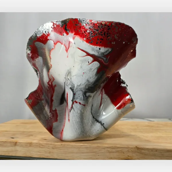 Long Red Silver sideboard bowl - Image 4