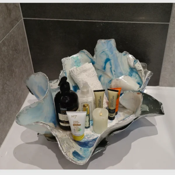 Large ice white blue bathroom caddy - Image 3