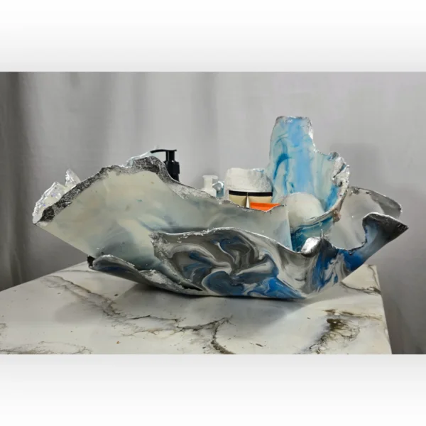 Large ice white blue bathroom caddy - Image 4