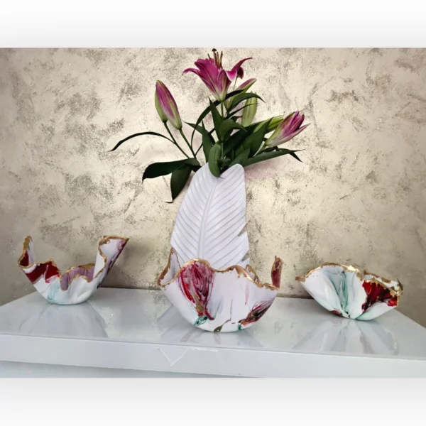 Set of 3 small rose bowls - Image 5