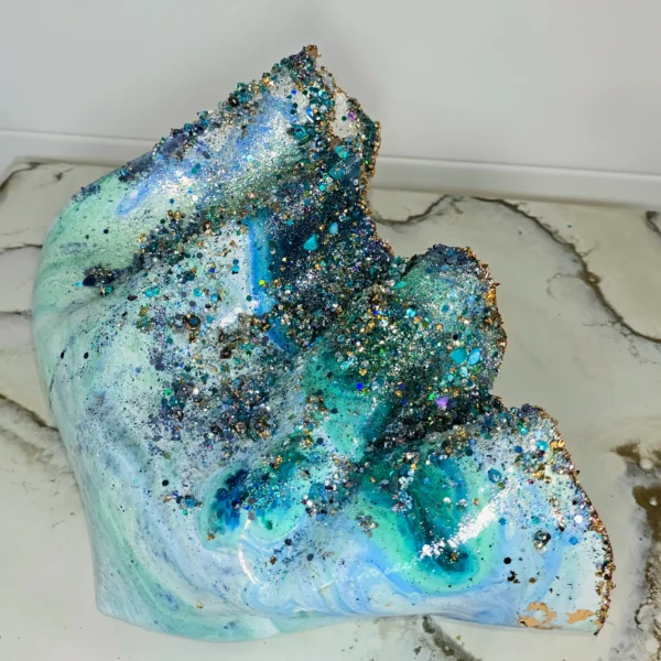 Wide Sea coloured Oyster shell candle Holder - Image 3