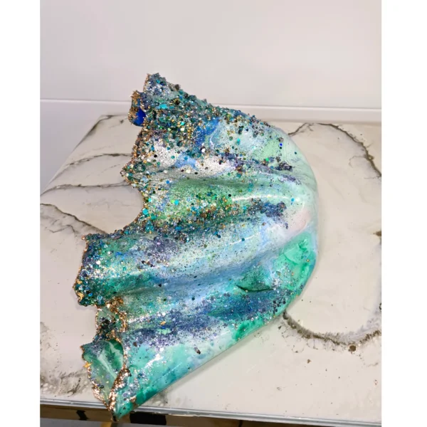 Wide Sea coloured Oyster shell candle Holder - Image 5