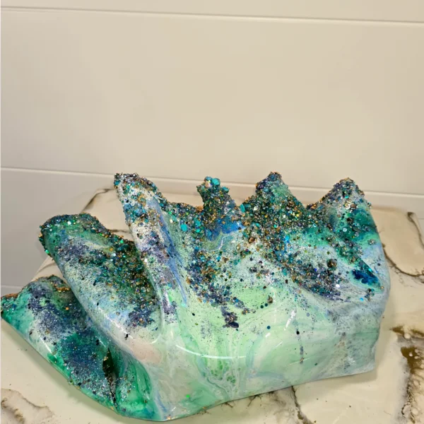 Wide Sea coloured Oyster shell candle Holder - Image 4