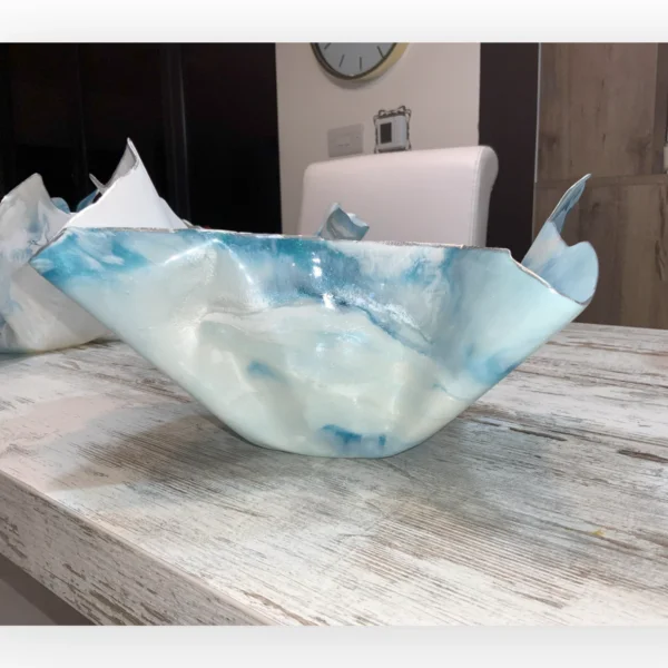 Blue White Ice Bucket & 2 matching snack bowls - Image 4