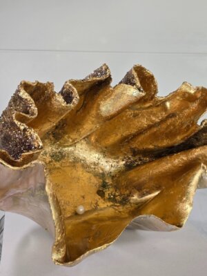 Handmade Pinky Gold Oyster Shell Candle Holder