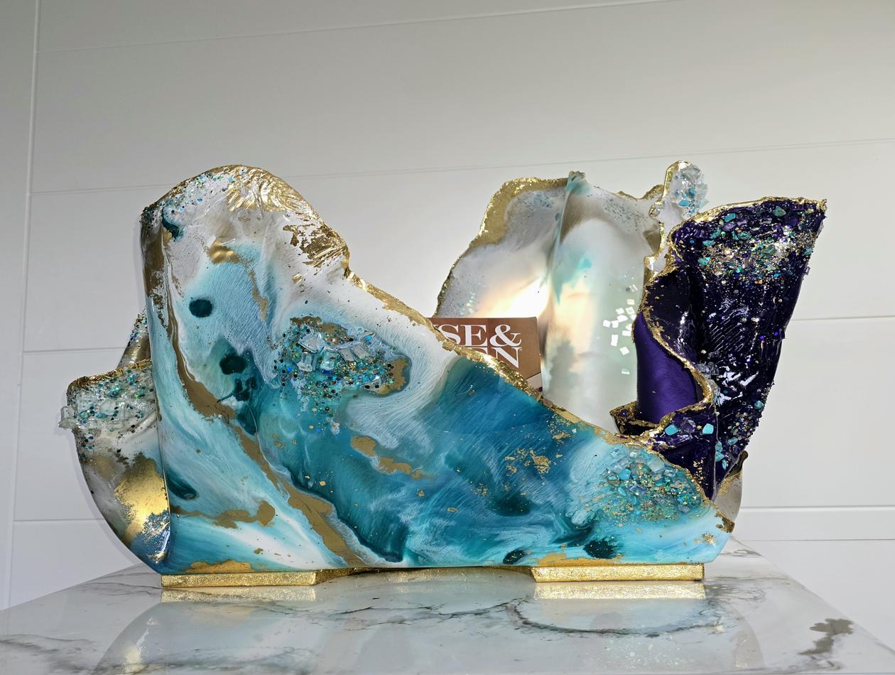 Giant Magazine Holder in teal and purple - Image 2