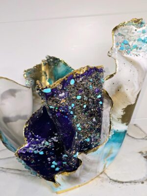 Giant Magazine Holder in teal and purple