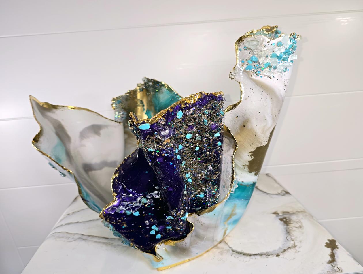 Giant Magazine Holder in teal and purple