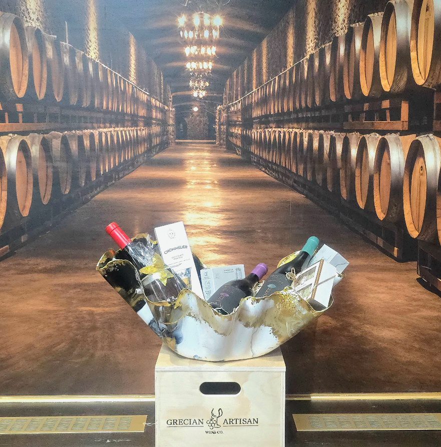 Handmade Sculpture Bowl Black Gold White champagne Ice Bucket/fruit, Plant or candle holder