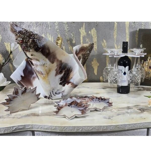 New Coffee Bronze White Bowl Matching items available
