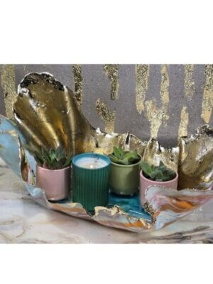 57. Handpainted sea scene oblong bowl (2)