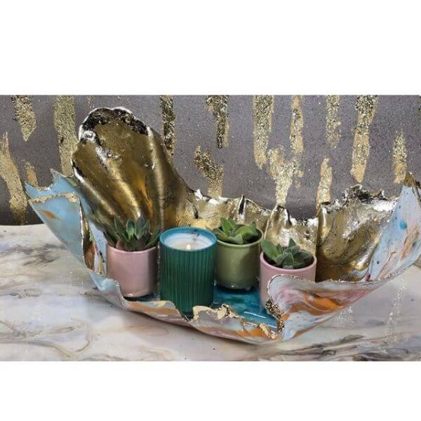 57. Handpainted sea scene oblong bowl (2)
