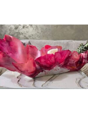 59. Long pink flower bowl (2)