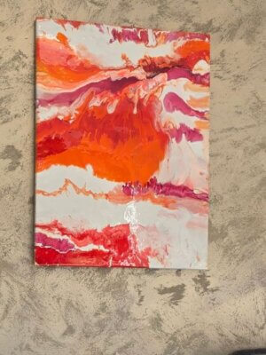 Wall Art Large Red Orange Pink