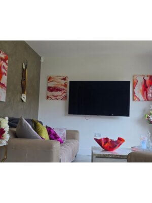 63. WALL ART MEDIUM HORIZONAL RED ORANGE PINK (2)