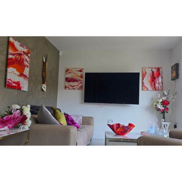 63. WALL ART MEDIUM HORIZONAL RED ORANGE PINK (2)