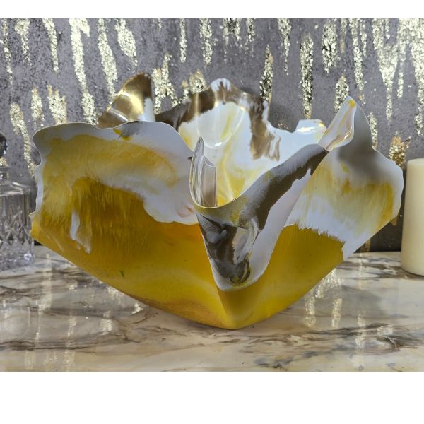 Extra Large Yellow, Golds Shallow Fruit Bowl