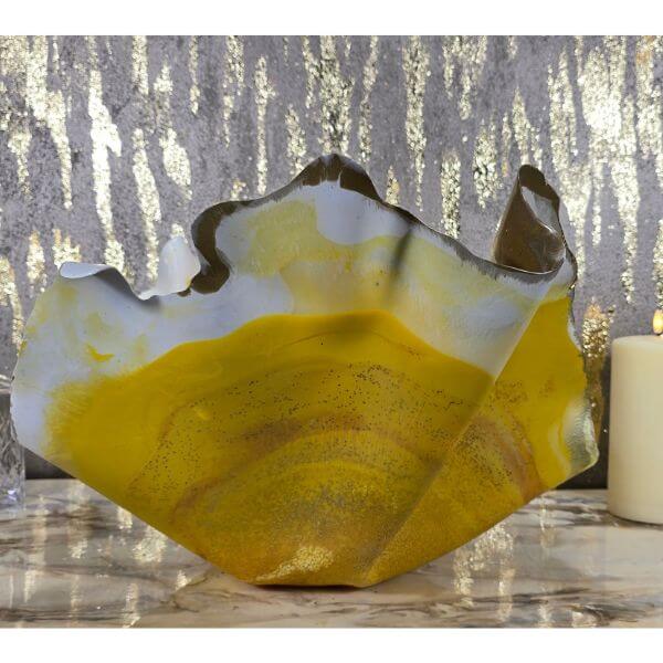 Extra Large Yellow, Golds Shallow Fruit Bowl