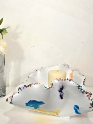 Over Bottle Red & White Bronze foiled 5 pronged Glass Holder  (matching items available matches MAX0076)