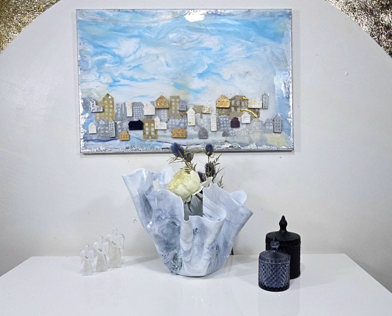 LARGE WALL ART WITH 3D HOUSES - Image 5