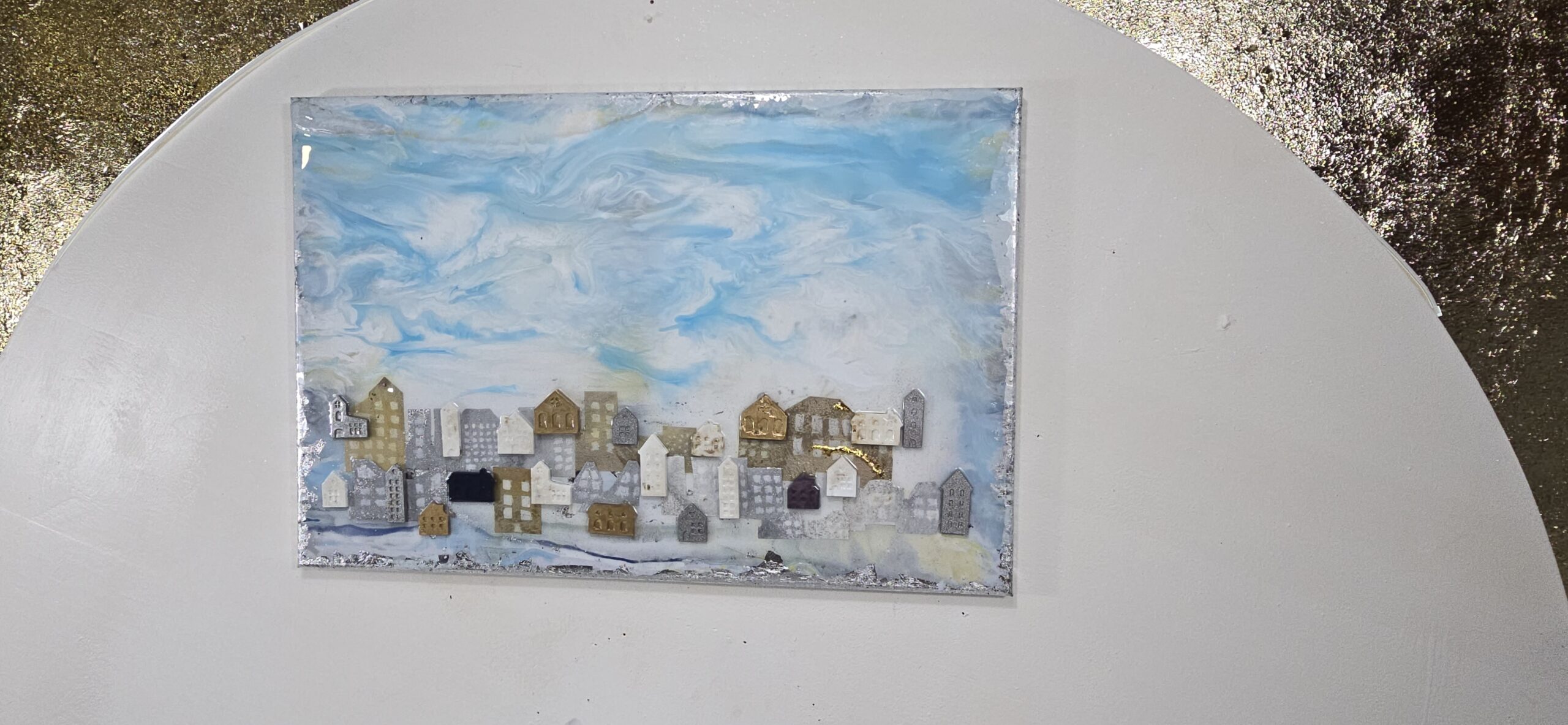 LARGE WALL ART WITH 3D HOUSES - Image 3