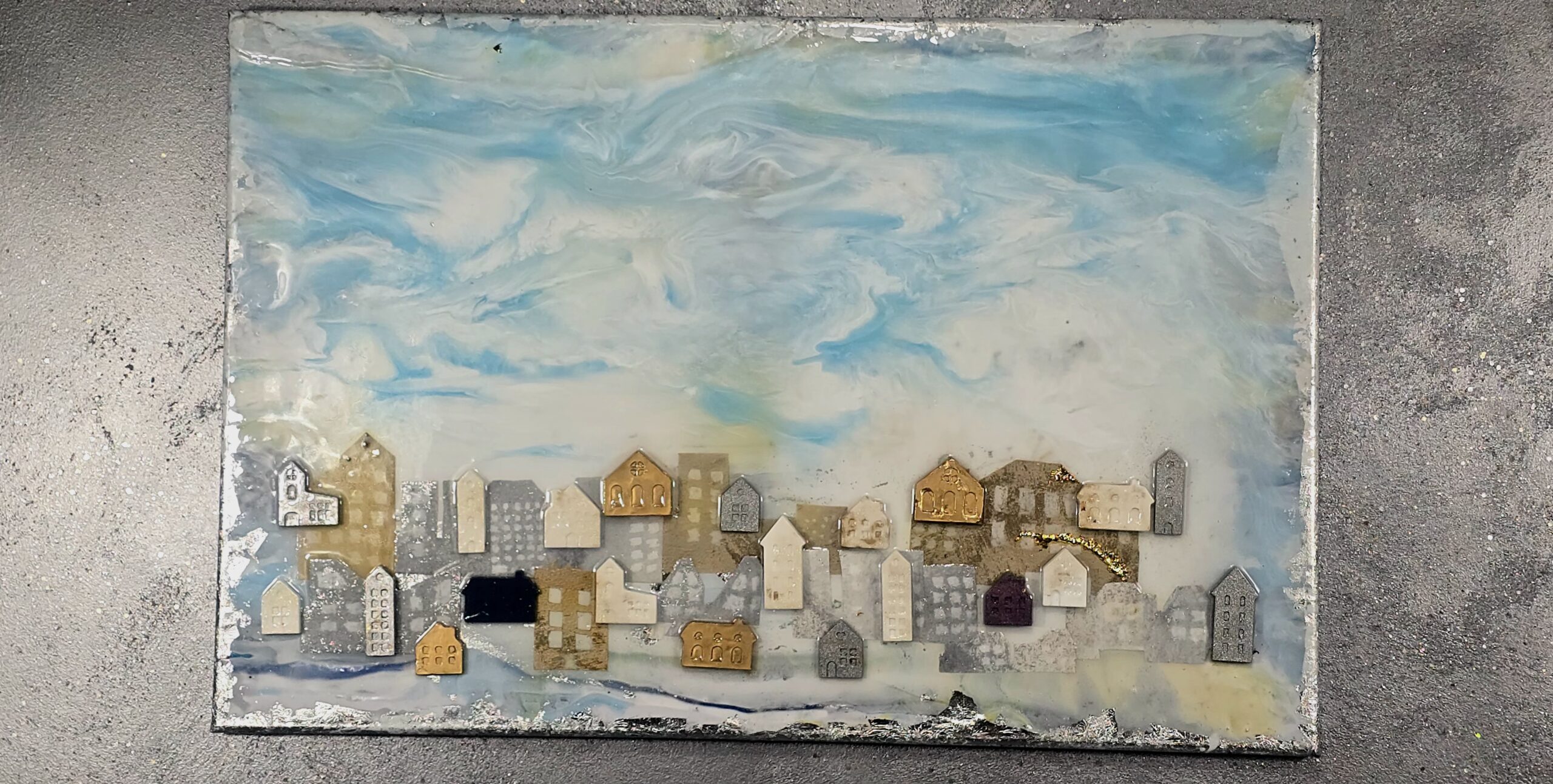 LARGE WALL ART WITH 3D HOUSES - Image 7