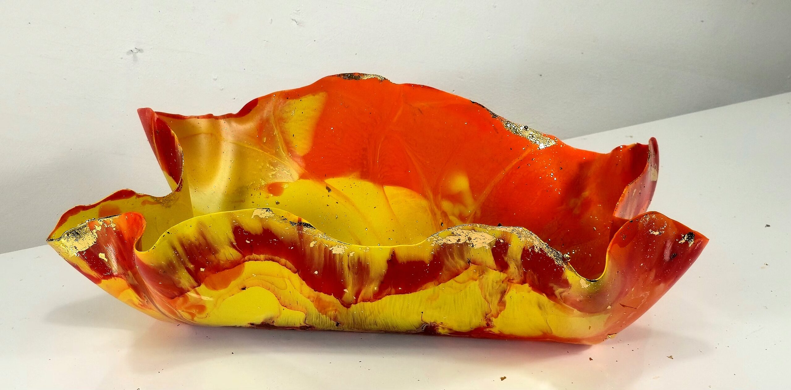 Long Center Table Bowl Reds, Yellow, Orange - Image 2