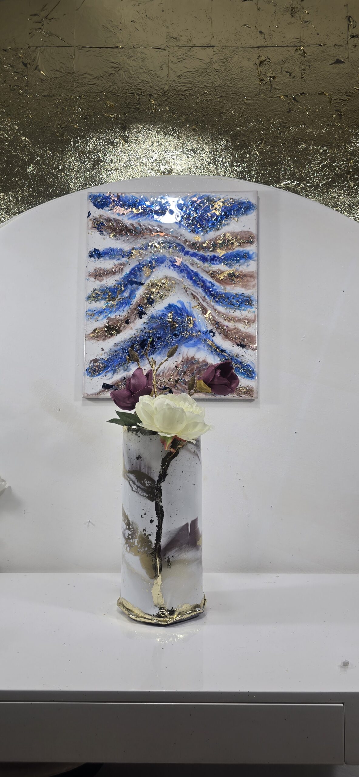 FEATHER WALL ART BLUE BRONZE - Image 2